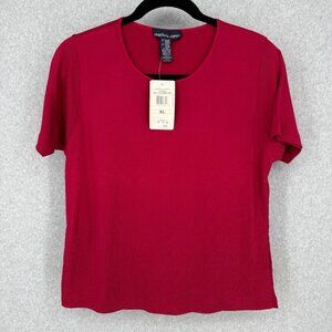 Eagles Eye Womens VTG Debbie Ribbed Knit Shirt Size XL Classic Red Casual NEW
